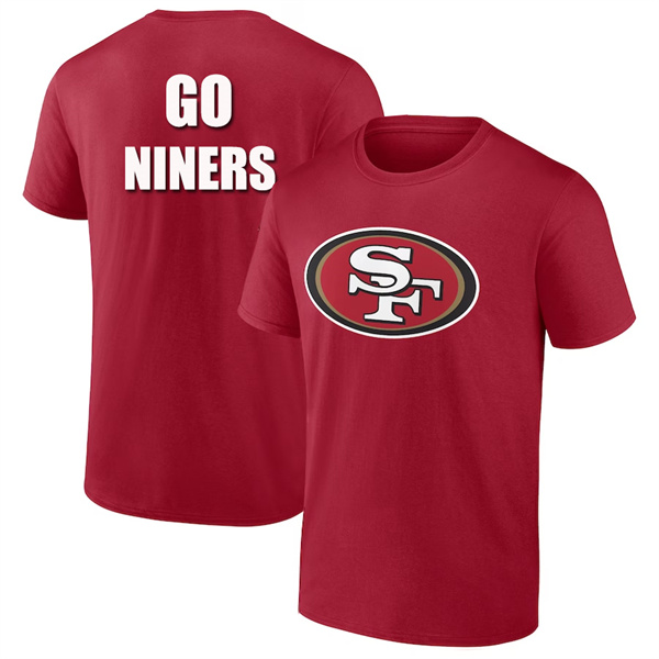 Men's 49ers Go Niniers Red 2024 Fan Limited T-Shirt （1pc Limited Each Order)