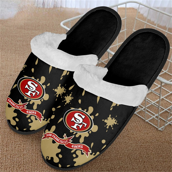 Men's San Francisco 49ers Team Logo Staycation Slippers/Shoes(Pls check description for details) 001