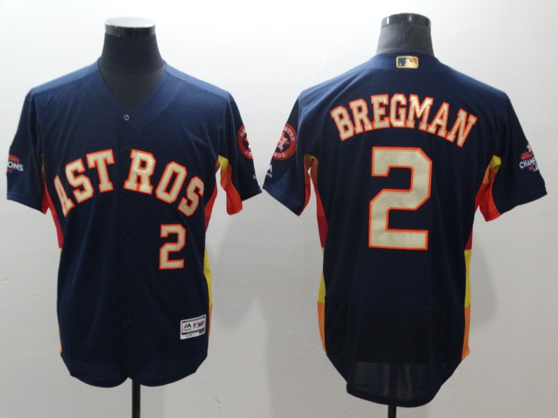 Men's Houston Astros #2 Alex Bregman Navy 2018 Gold Program Flexbase Stitched MLB Jersey