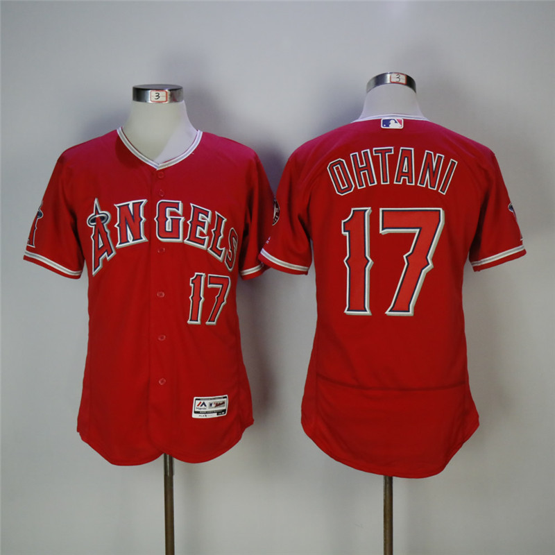 Men's Los Angeles Angels #17 Shohei Ohtani Red Flexbase Stitched MLB Jersey