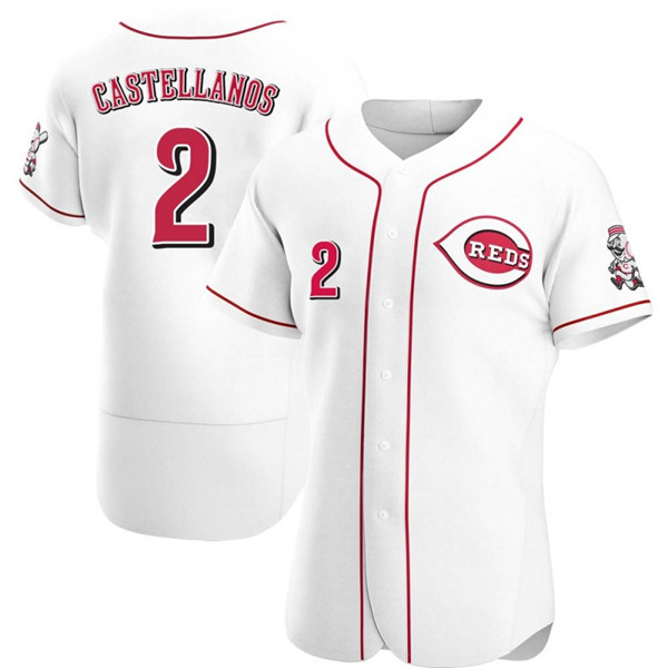 Men's Cincinnati Reds #2 Nick Castellanos white Stitched MLB Jersey