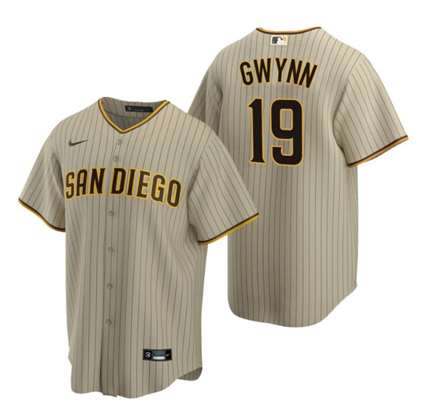 Men's San Diego Padres #19 Tony Gwynn Brown Cool Base Stitched Jersey