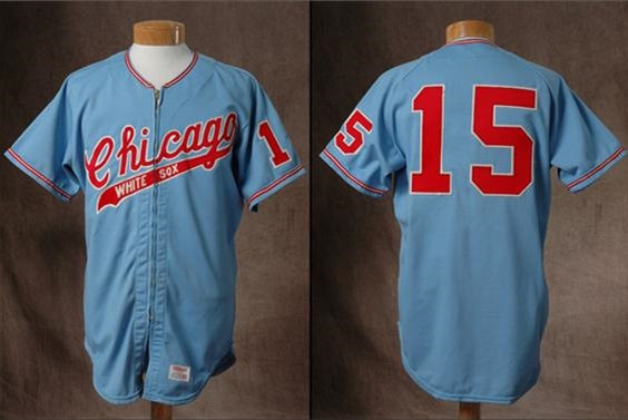 Men's Chicago White Sox #15 Blue 1974 Stitched Baseball Jersey