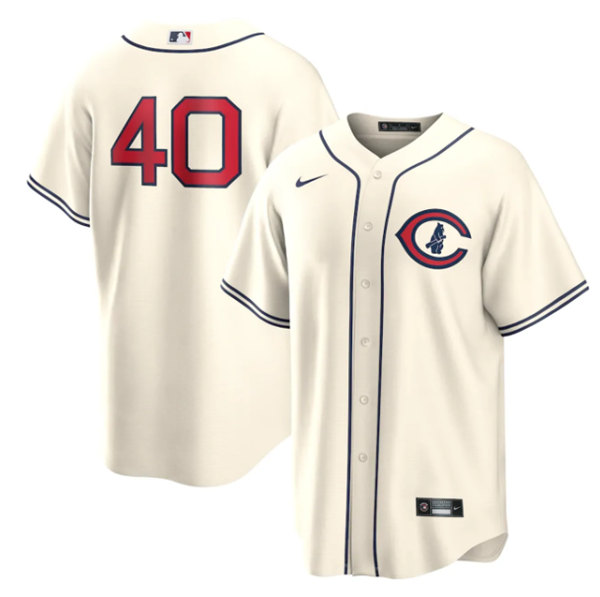 Men's Chicago Cubs #40 Willson Contreras Cream 2022 Field of Dreams Cool Base Stitched Baseball Jersey
