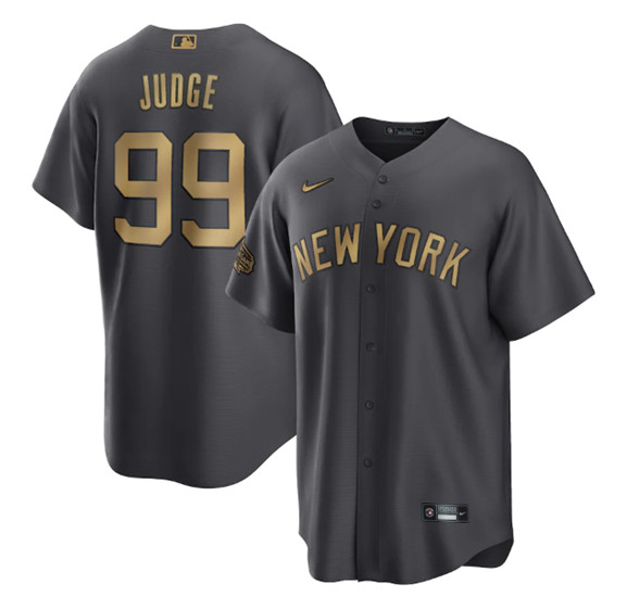 Men's New York Yankees #99 Aaron Judge Charcoal 2022 All-Star Cool Base ...