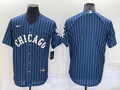 Men's Chicago White Sox Blank Navy Cool Base Stitched Jersey