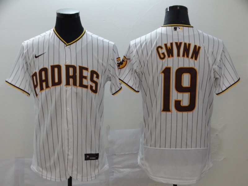 Men's San Diego Padres #19 Tony Gwynn White Flex Base Stitched MLB Jersey