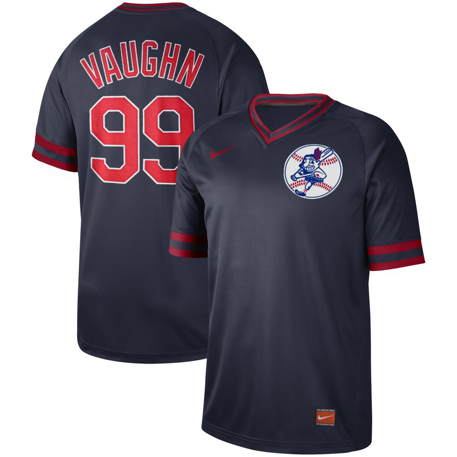Men's Cleveland Indians #99 Rick Vaughn Navy Cooperstown Collection Legend Stitched MLB Jersey
