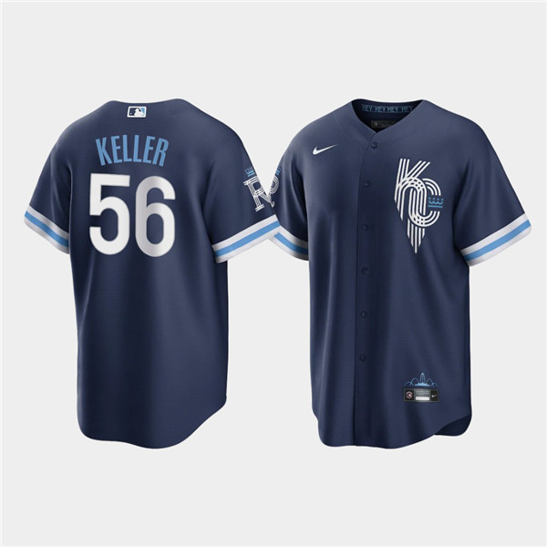 Men's Kansas City Royals #56 Brad Keller 2022 Navy City Connect Cool Base Stitched Jersey