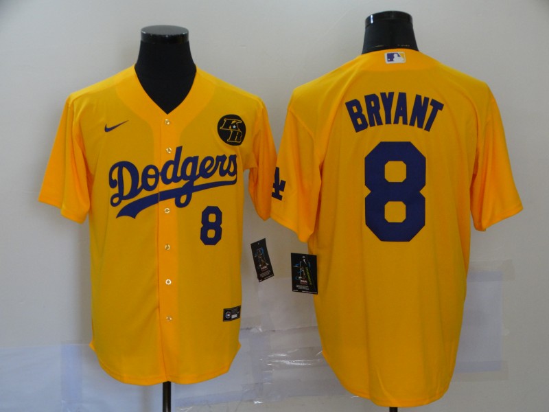 Men's Los Angeles Dodgers Orange #8 Kobe Bryant 2020 KB Patch Cool Base Stitched MLB Jersey