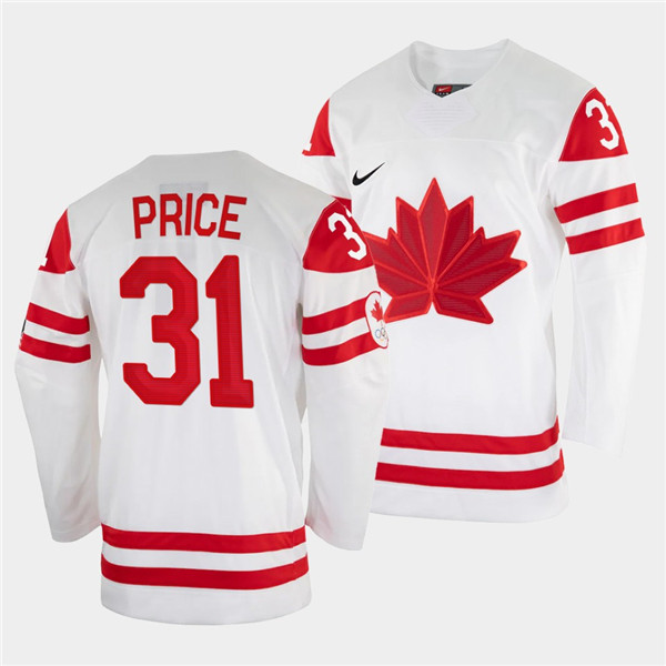 Men's Canada #31 Carey Price 2022 Beijing Winter Olympic White Stitched Jersey