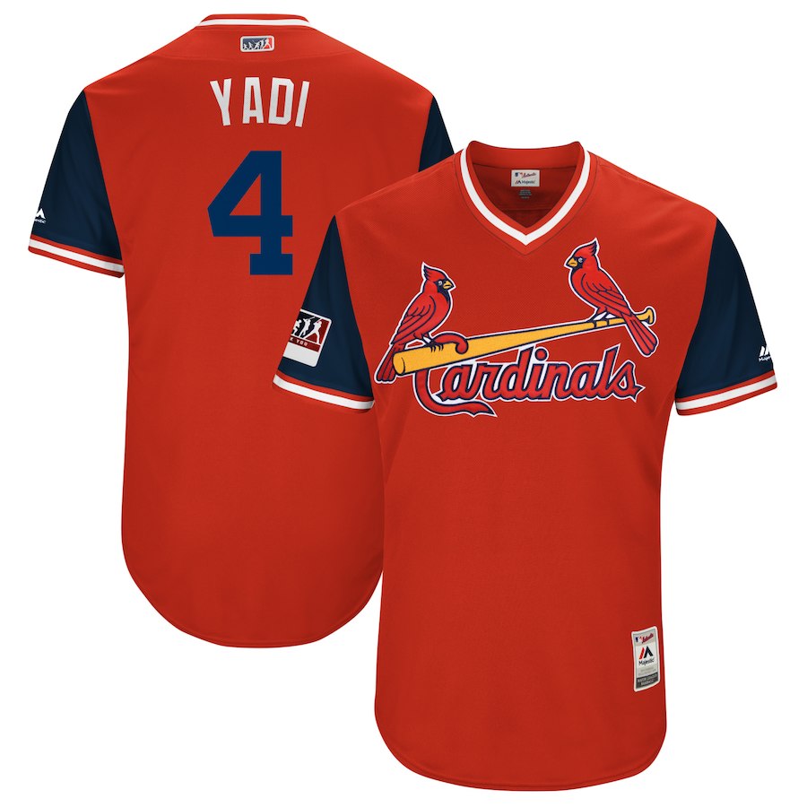 Men's St. Louis Cardinals Yadier Molina "Yadi" Majestic Navy 2018 Players' Weekend Jersey