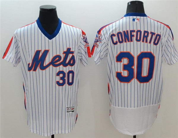 Men's New York Mets #30 Michael Conforto White Flex Base Stitched MLB Jersey