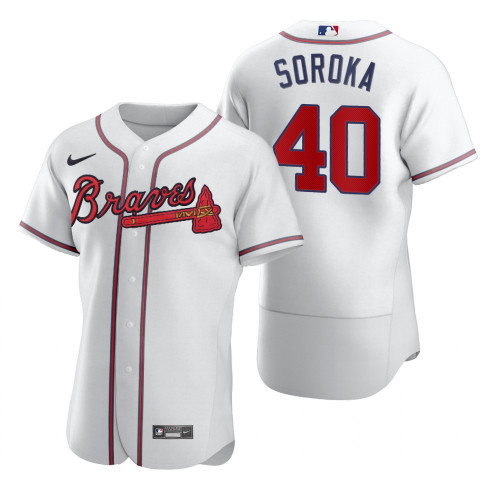 Men's Atlanta Braves White #40 Mike Soroka 2020 Flex Base Stitched MLB Jersey
