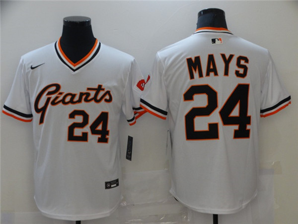 Men's San Francisco Giants #24 Willie Mays White Cool Base Stitched MLB Jersey