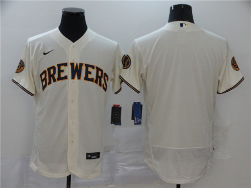Men's Milwaukee Brewers Blank 2020 White Flex Base Stitched MLB Jersey