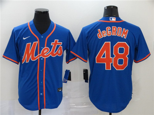 Men's New York Mets #48 Jacob DeGrom Blue Cool Base Stitched MLB Jersey