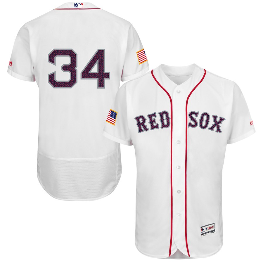 Men's Boston Red Sox #34 David Ortiz Majestic White Fashion Stars & Stripes Flex Base Player Stitched MLB Jersey
