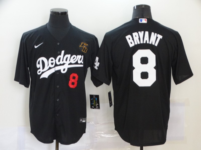 Men's Los Angeles Dodgers Black #8 Kobe Bryant 2020 KB Patch Cool Base Stitched MLB Jersey