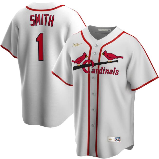 Men's St. Louis Cardinals White #1 Ozzie Smith Cool Base Stitched MLB Jersey