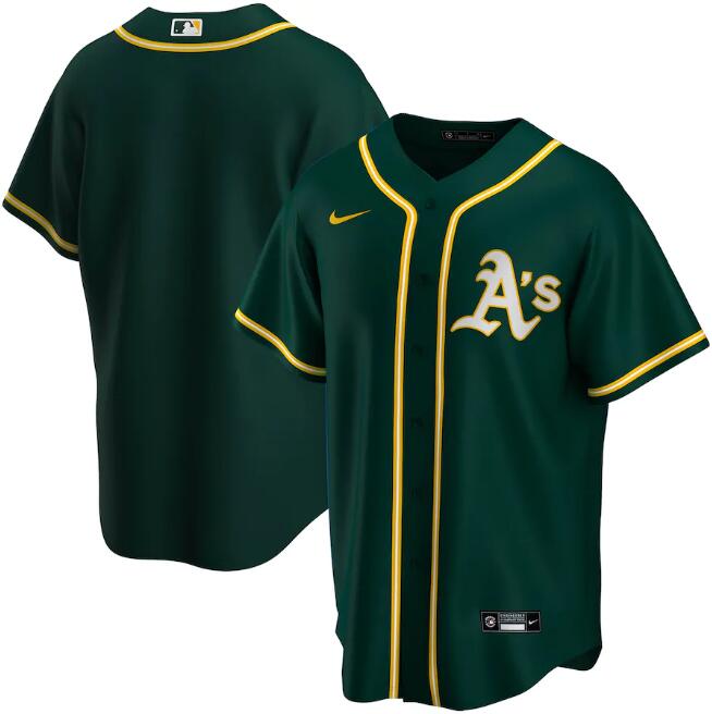 Men's Oakland Athletics Green Blank Cool Base Stitched MLB Jersey