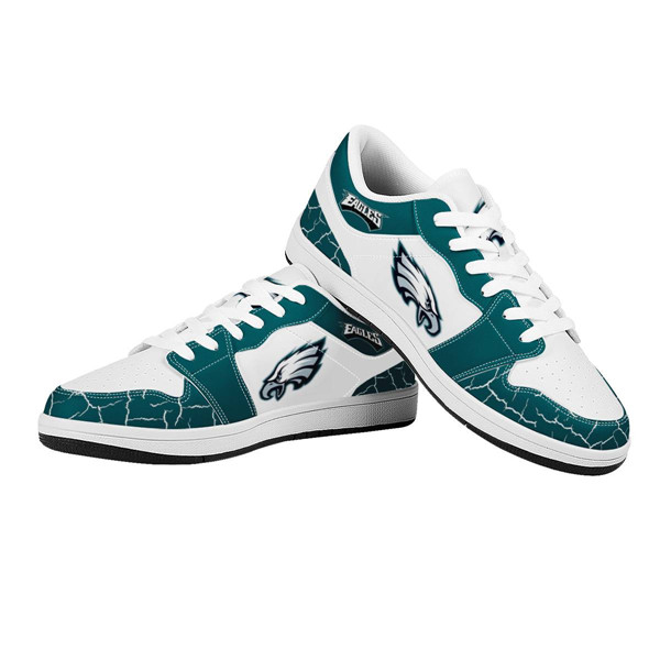 Women's Philadelphia Eagles AJ Low Top Leather Sneakers 001