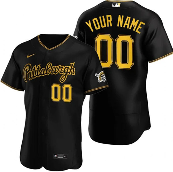 Men's Pittsburgh Pirates Active Player Custom Black Flex Base Stitched Baseball Jersey