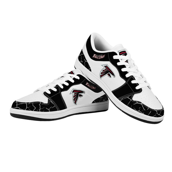 Women'so Atlanta Falcons AJ Low Top Leather Sneakers 001