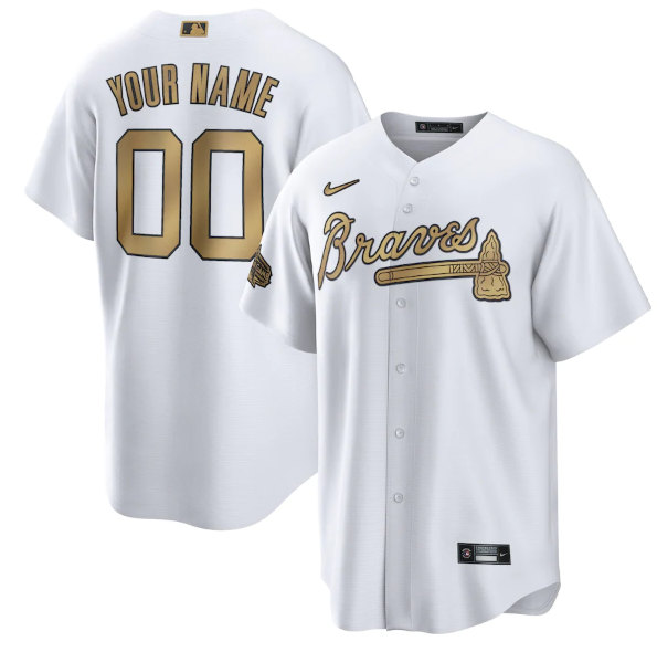 Men's Atlanta Braves Customized 2022 All-Star Cool Base White Stitched Baseball Jersey