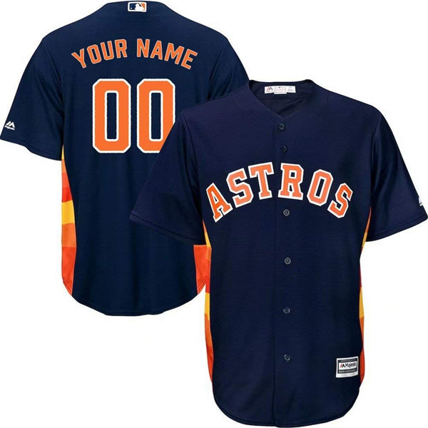 Men's Houston Astros ACTIVE PLAYER Majestic Navy Blue Bound Official Cool Base Custom Stitched Jersey