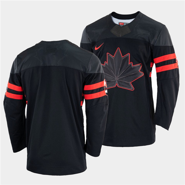 Men's Canada Blank 2022 Beijing Winter Olympic Black Stitched Jersey
