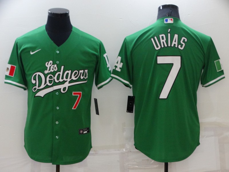 Men's Los Angeles Dodgers #7 Julio Urias Green Stitched Baseball Jersey