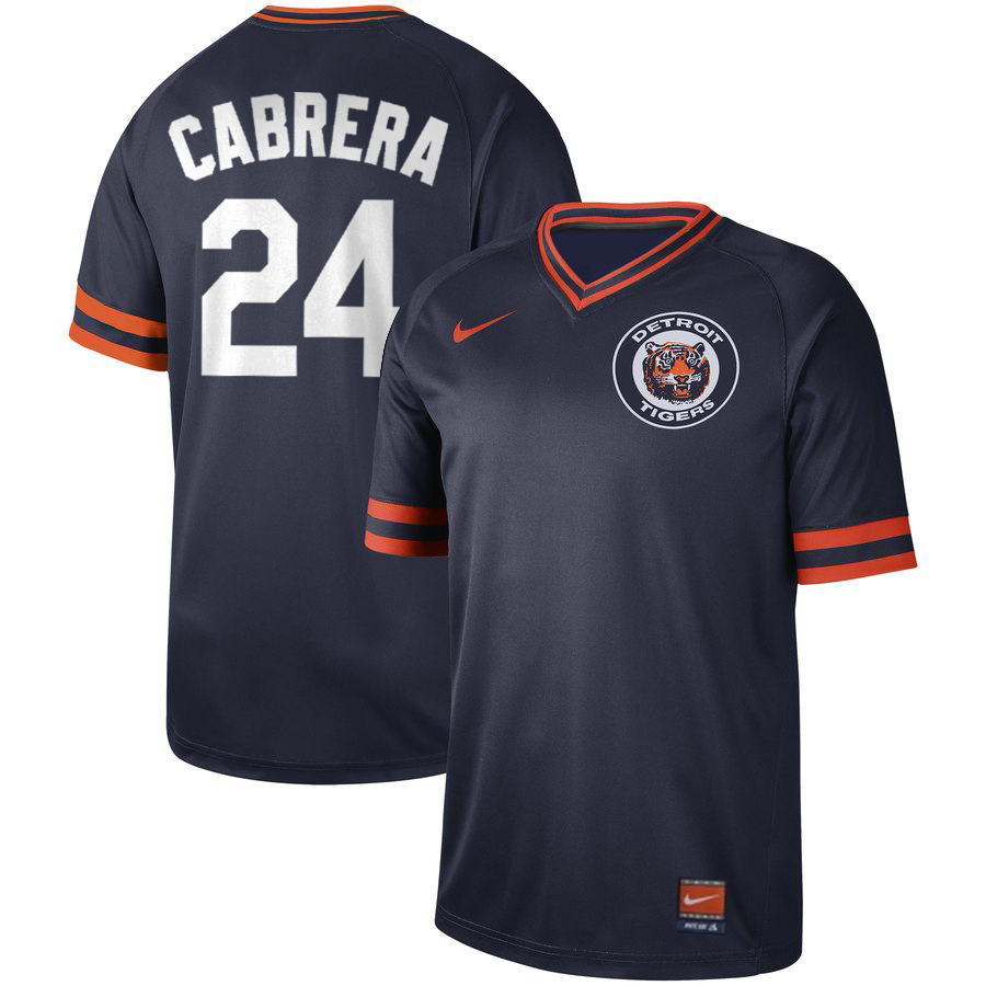 Men's Detroit Tigers #24 Miguel Cabrera Navy Cooperstown Collection Legend Stitched MLB Jersey
