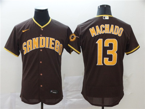 Men's San Diego Padres #13 Manny Machado Coffee Flex Base Stitched MLB Jersey