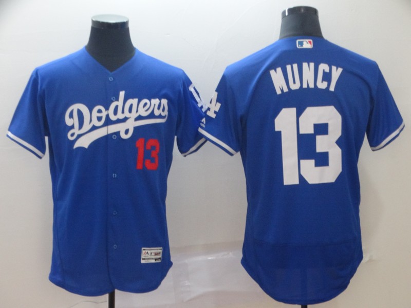 Men's Los Angeles Dodgers #13 Max Muncy Blue Flex Base Stitched MLB Jersey