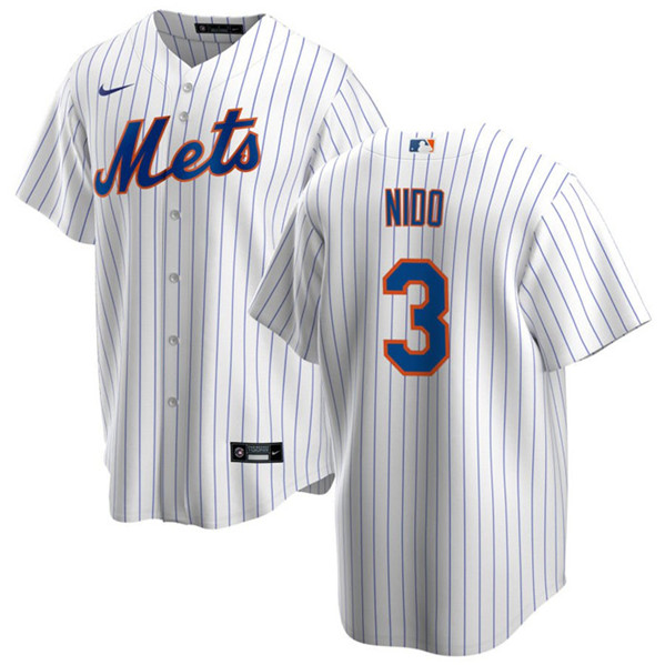 Men's New York Mets #3 Tomás Nido White Cool Base Stitched Jersey