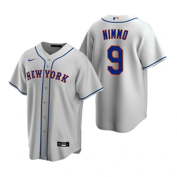Men's New York Mets #9 Brandon Nimmo Gray Cool Base Stitched Baseball Jersey