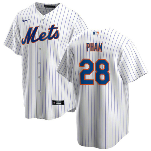 Men's New York Mets #28 Tommy Pham White Cool Base Stitched Jersey