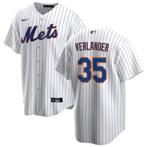 Men's New York Mets #35 Justin Verlander White Cool Base Stitched Baseball Jersey