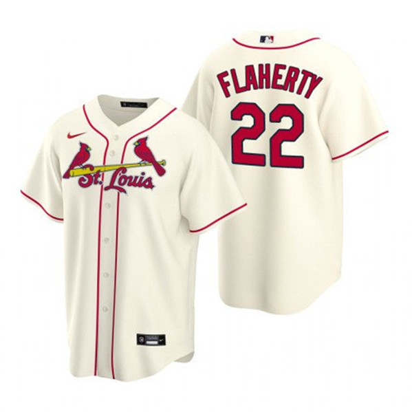 Men's St. Louis Cardinals #22 Jack Flaherty Cream Cool Base Stitched Jersey