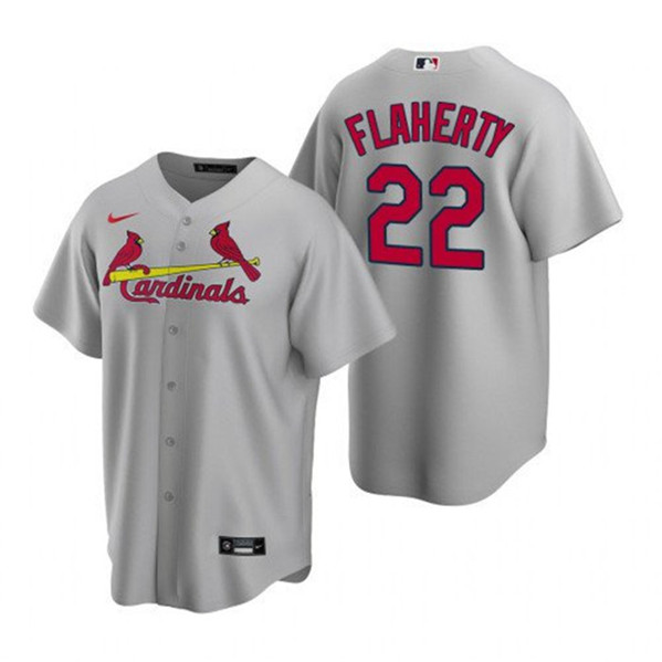 Men's St. Louis Cardinals #22 Jack Flaherty Gray Cool Base Stitched Jersey