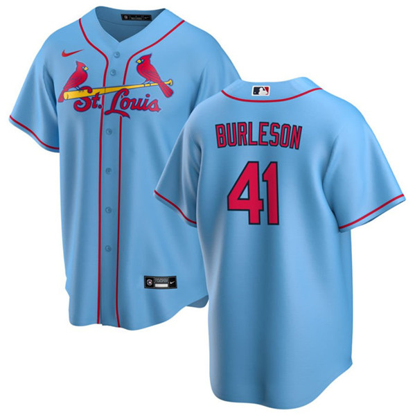 Men's St. Louis Cardinals #41 Alec Burleson Blue Cool Base Stitched Jersey