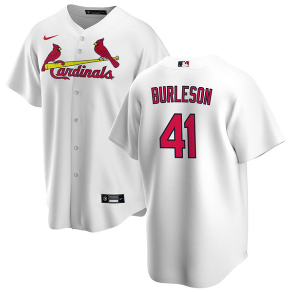 Men's St. Louis Cardinals #41 Alec Burleson White Cool Base Stitched Jersey