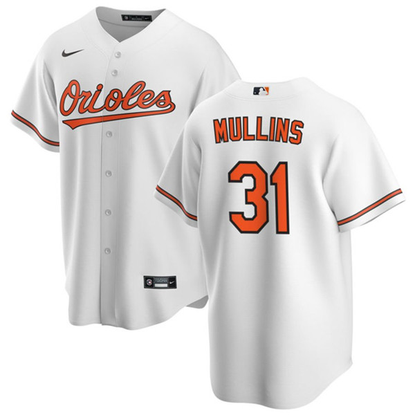 Men's Baltimore Orioles #31 Cedric Mullins White Cool Base Stitched Jersey