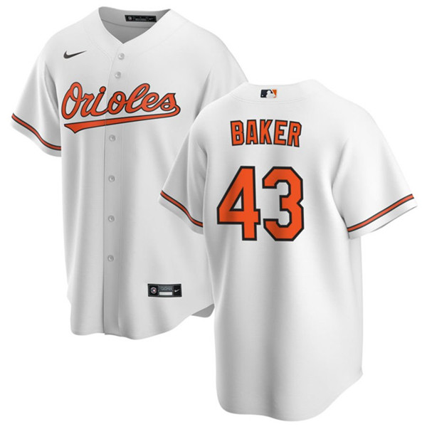 Men's Baltimore Orioles #43 Bryan Baker White Cool Base Stitched Jersey