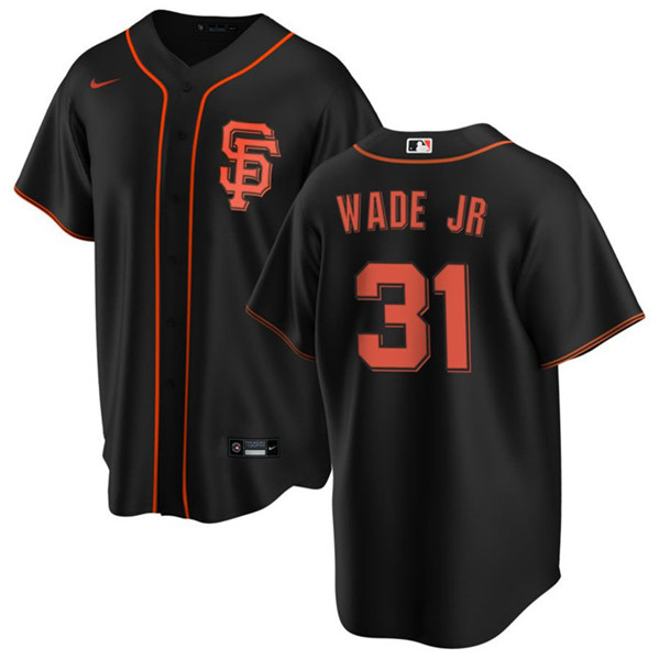 Men's San Francisco Giants #31 LaMonte Wade Jr. Black Cool Base Stitched Jersey