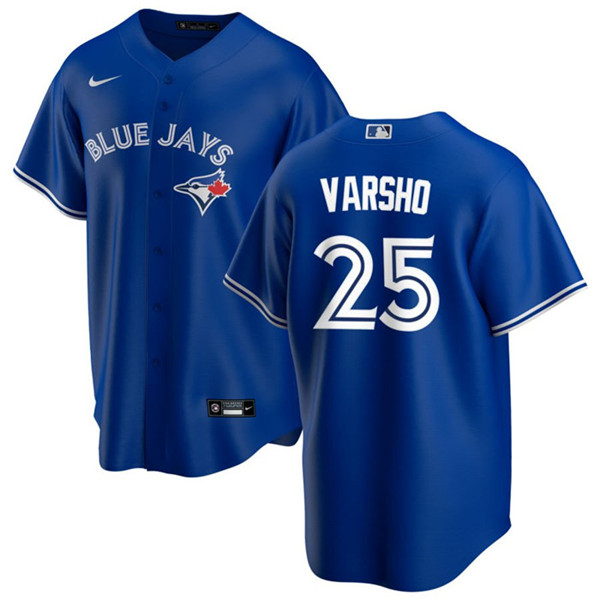 Men's Toronto Blue Jays #25 Daulton Varsho Royal Cool Base Stitched Jersey