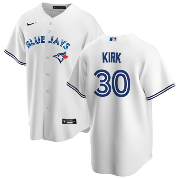 Men's Toronto Blue Jays #30 Alejandro Kirk White Cool Base Stitched Jersey