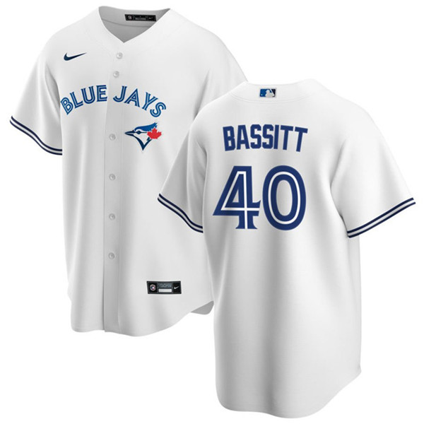 Men's Toronto Blue Jays #40 Chris Bassitt White Cool Base Stitched Jersey