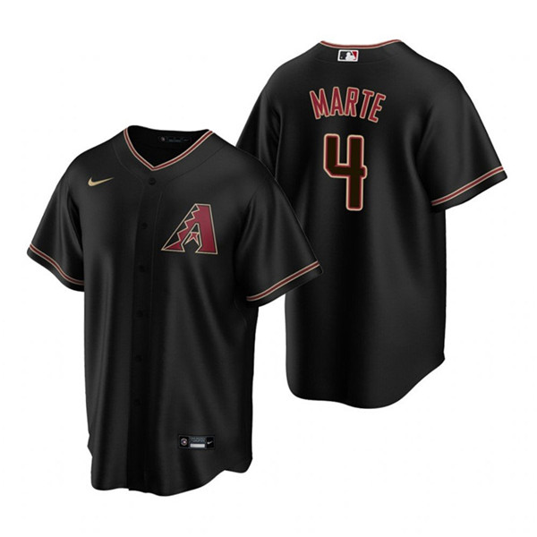 Men's Arizona Diamondbacks #4 Ketel Marte Black Cool Base Stitched Baseball Jersey